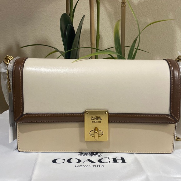 Coach Hutton Colorblock Leather Shoulder Bag - Picture 1 of 13